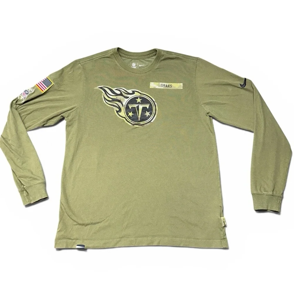 Tennessee Titans Nike Salute to Service Long Sleeve Shirt - Men's Medium - Olive